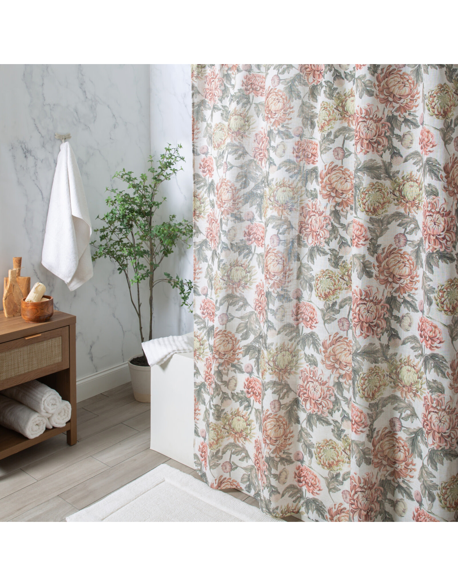 Fall Peony Shower Curtain