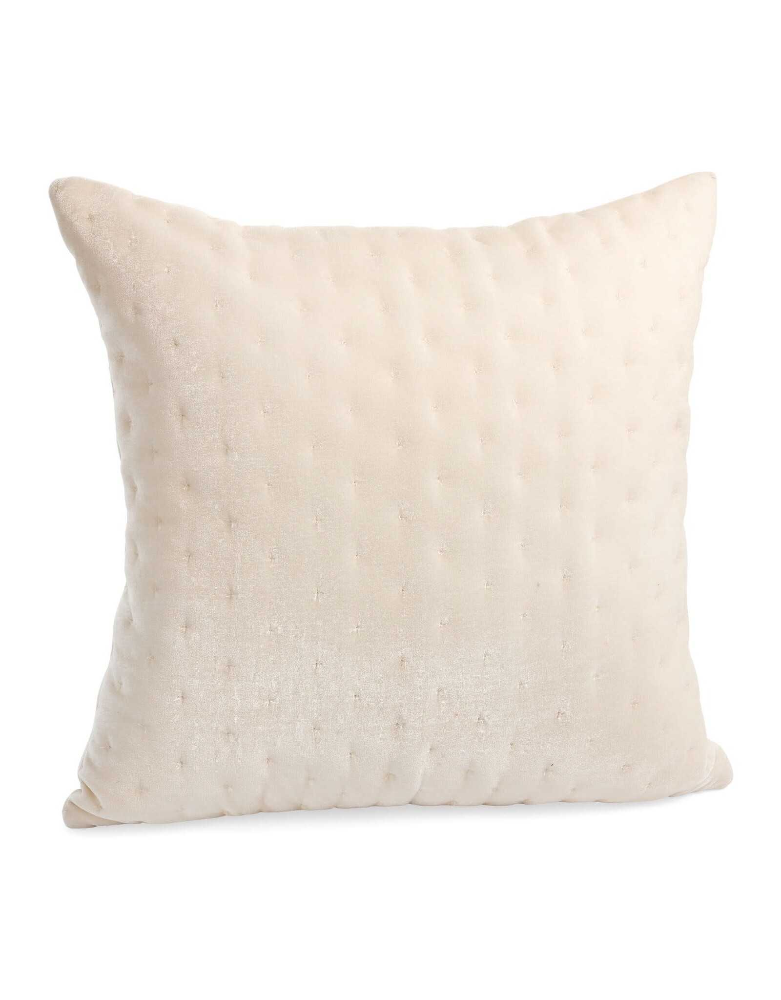 Velvet Quilted Cushion -  Beige