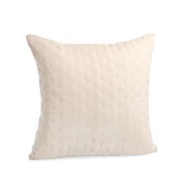 Velvet Quilted Cushion -  Beige