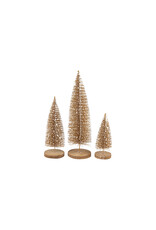 Gold Bristle Tree on Wooden Base - medium
