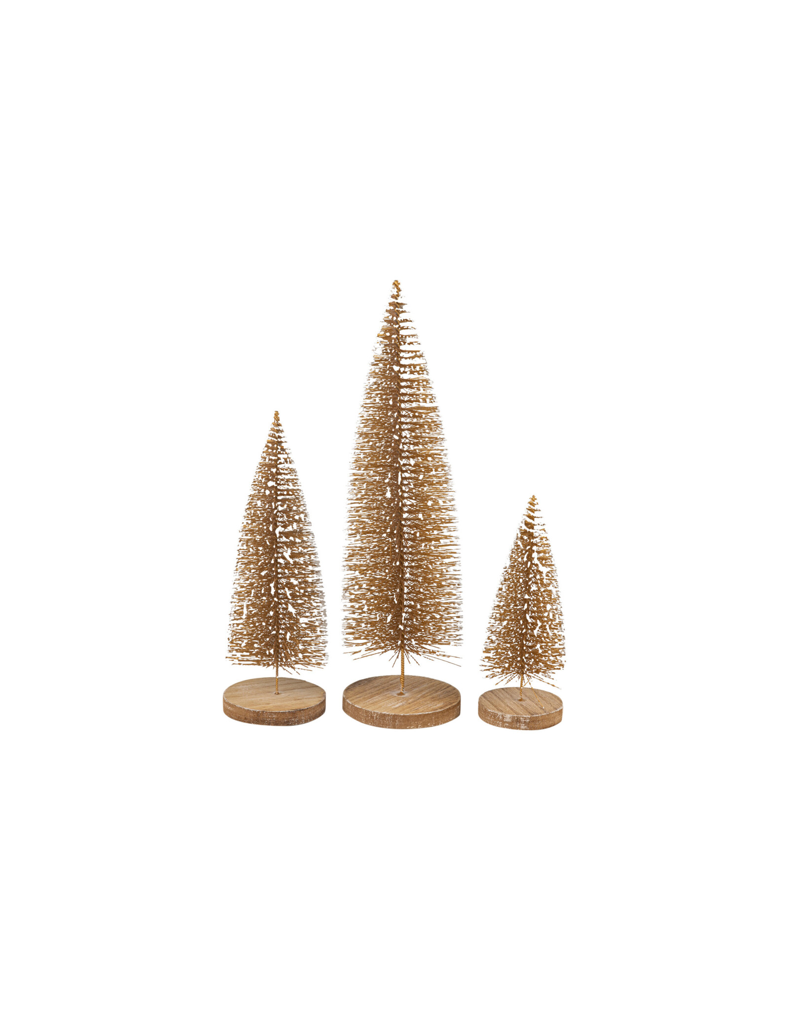 Gold Bristle Tree on Wooden Base - medium