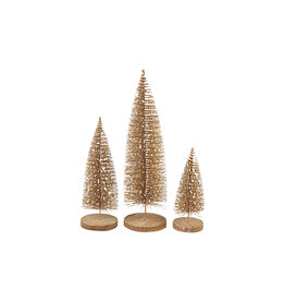 Gold Bristle Tree on Wooden Base - large