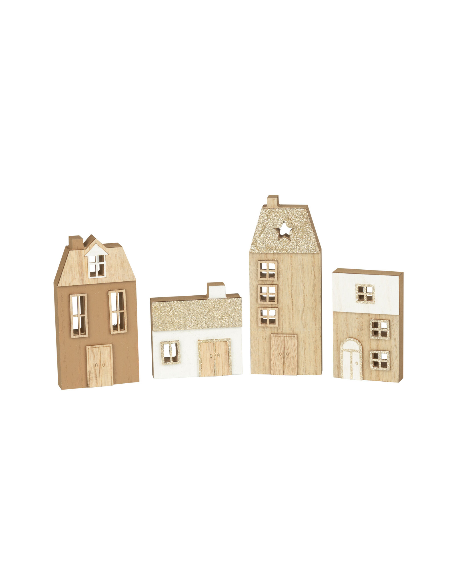 Natural Wood Village Set - set of 4