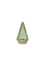 Glass LED Cone Tree - green