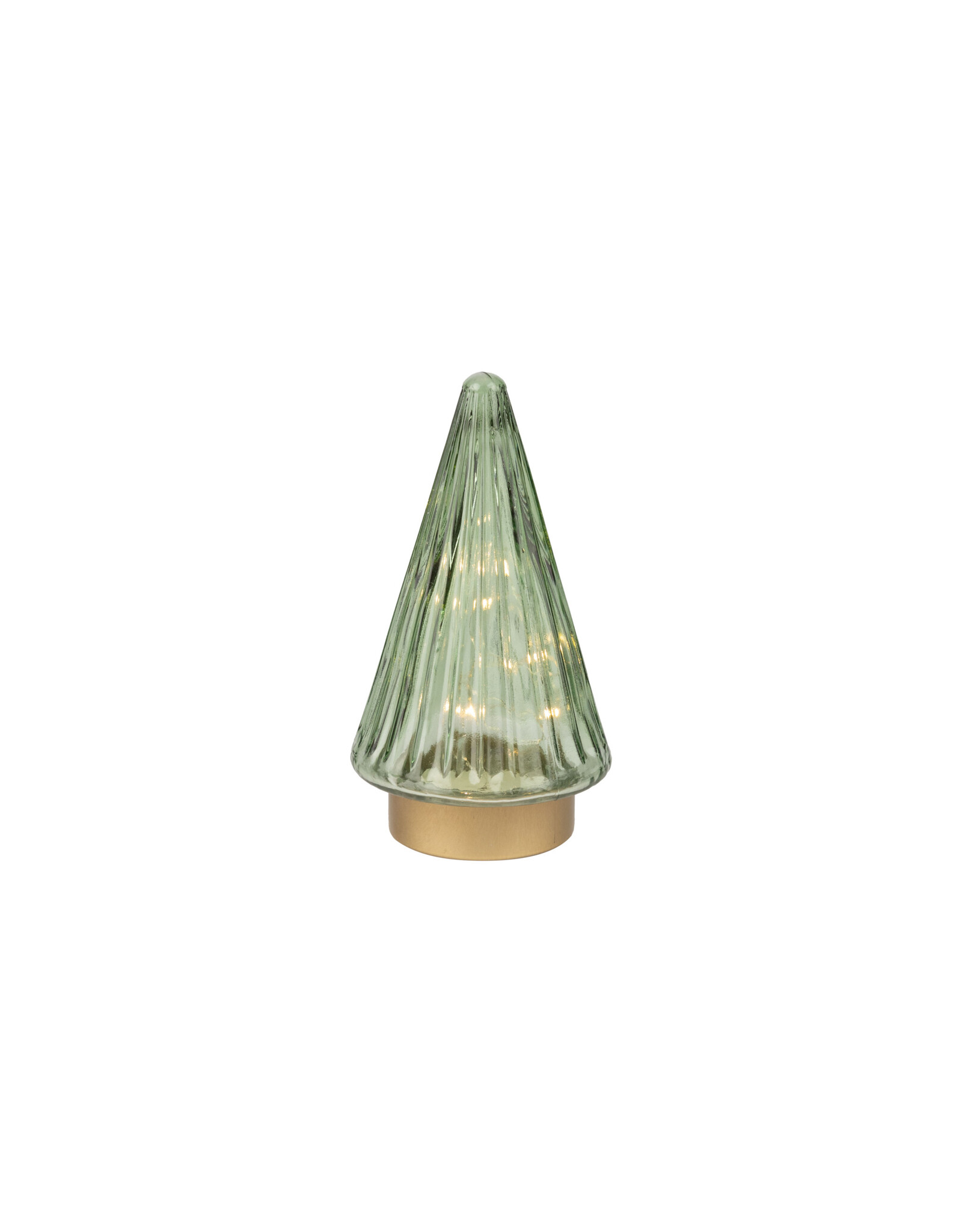 Glass LED Cone Tree - green