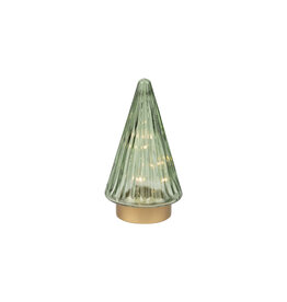 Glass LED Cone Tree - green