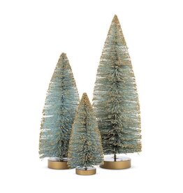 Blue Glitter Brush Tree - small