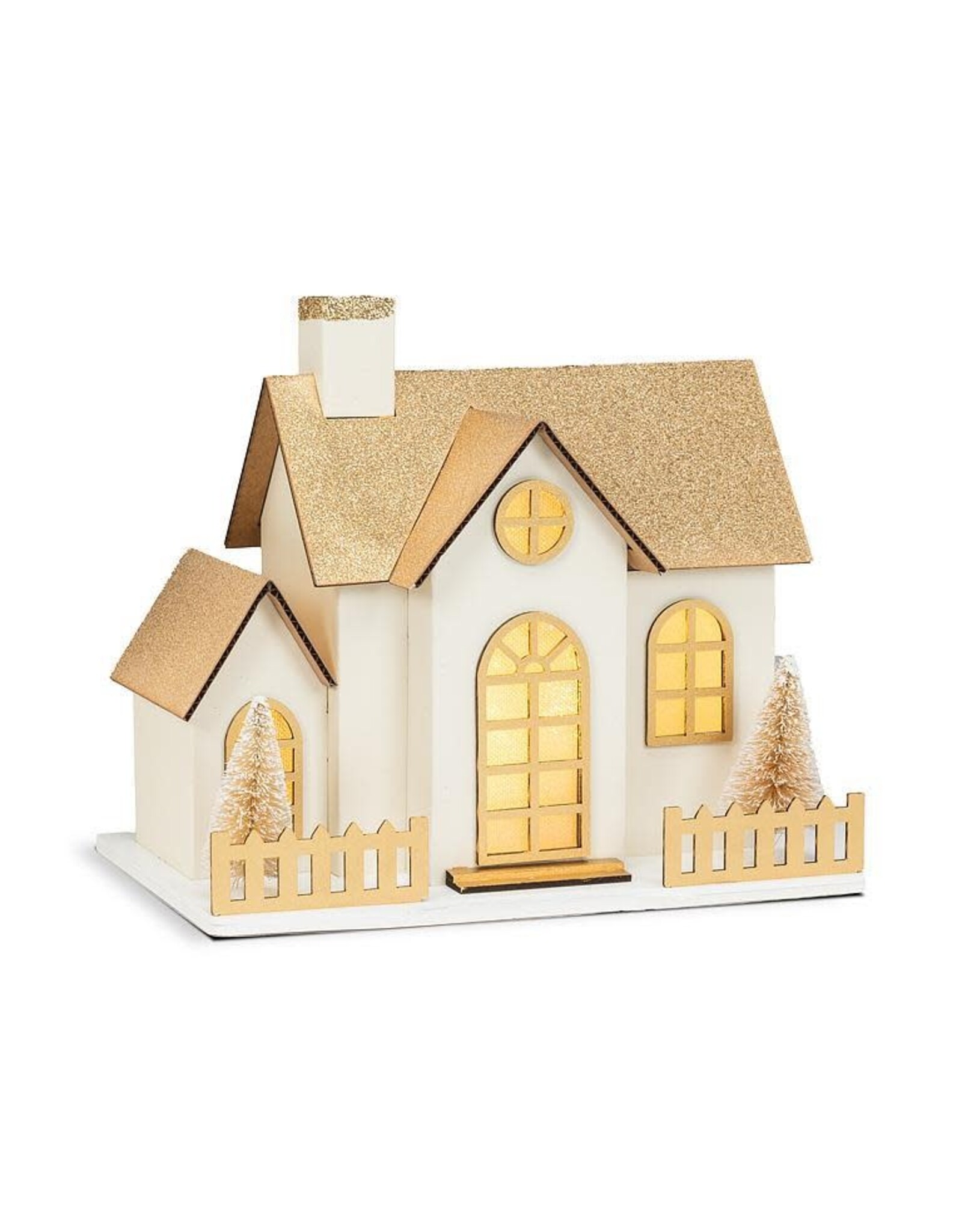 Medium Cream and Gold House - LED lights
