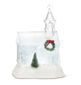 Clear Church LED Glitter Globe (BOX)