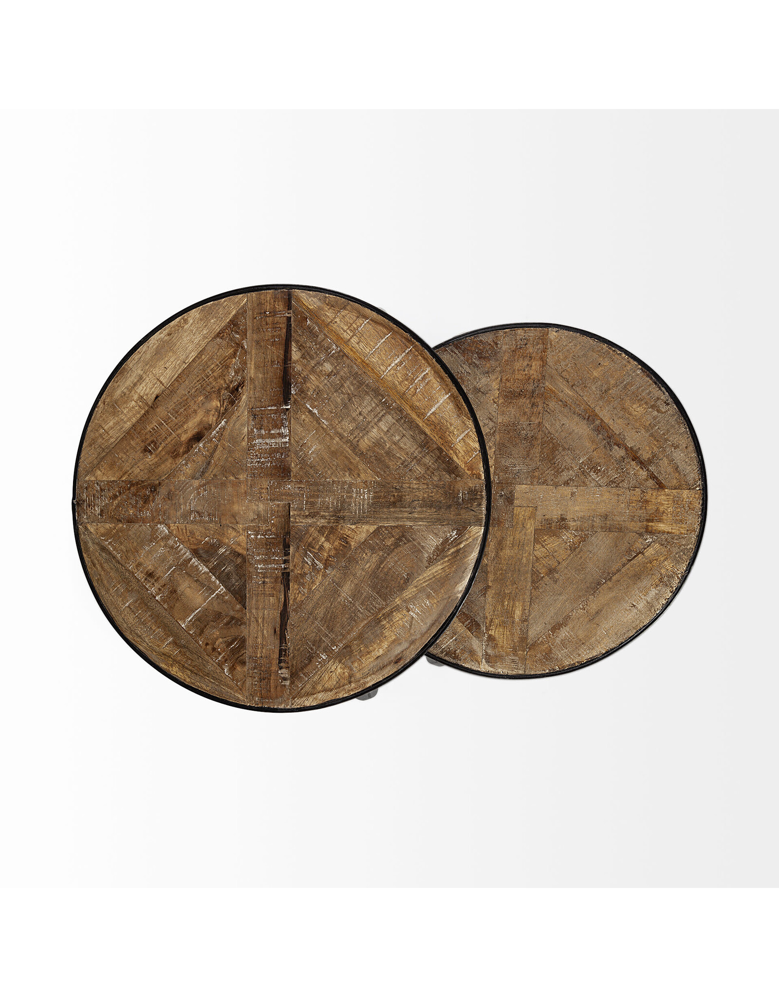 Clapp lll (set of 2) light brown wood with "X" pattern