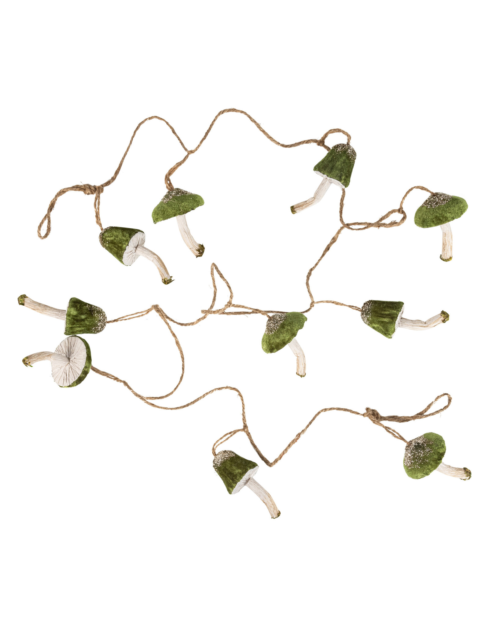 Dark Green Velvet Mushroon Garland