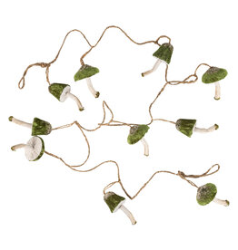 Dark Green Velvet Mushroom Garland