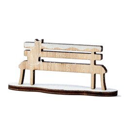 Wooden Bench with Cat