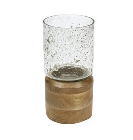 Candle Holder with Wooden Base