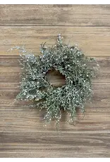 Glittered Cedar Candle Ring, White Berries