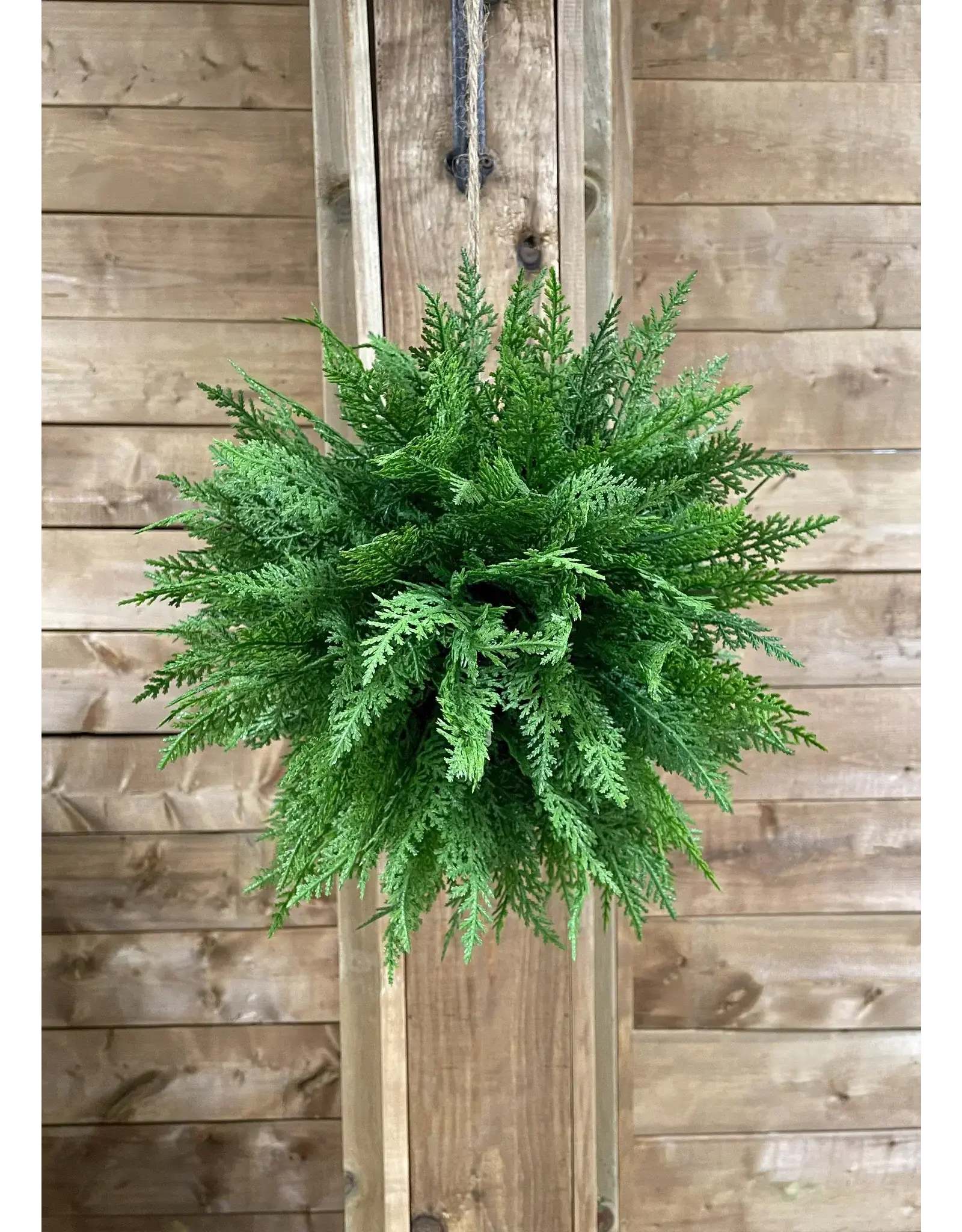 14" Fresh Touch Green Sequoia Cypress Hanging Ball