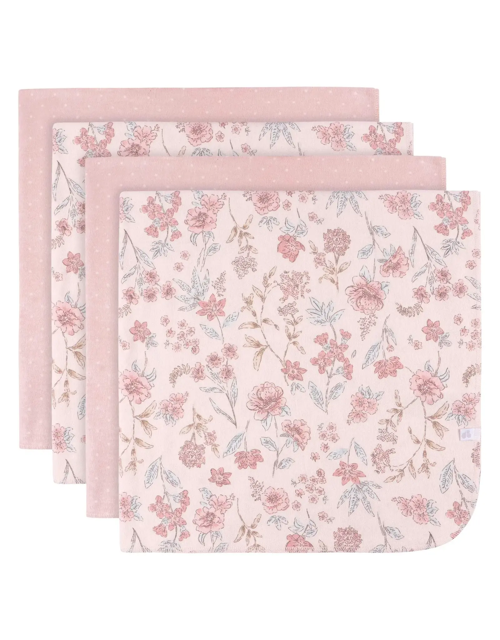 4PK Flannel Receiving Blankets - pink
