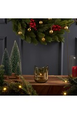 Green Etched Tree Candleholder