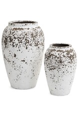 White and Brown Textured Vase - small