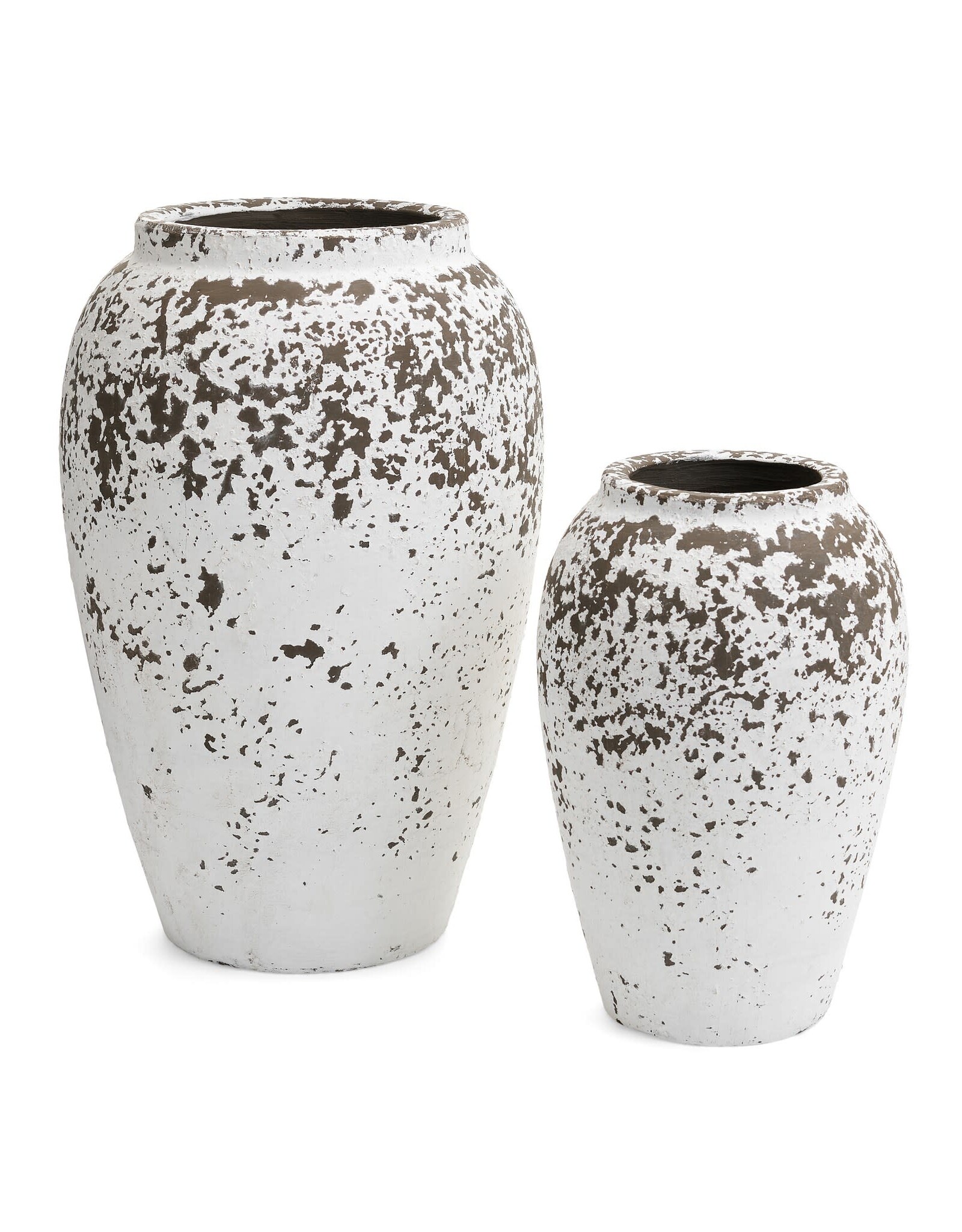 White and Brown Textured Vase - small