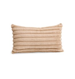 Ribbed Fur Cushion - camel