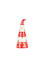 Red and White Ceramic Hat- large