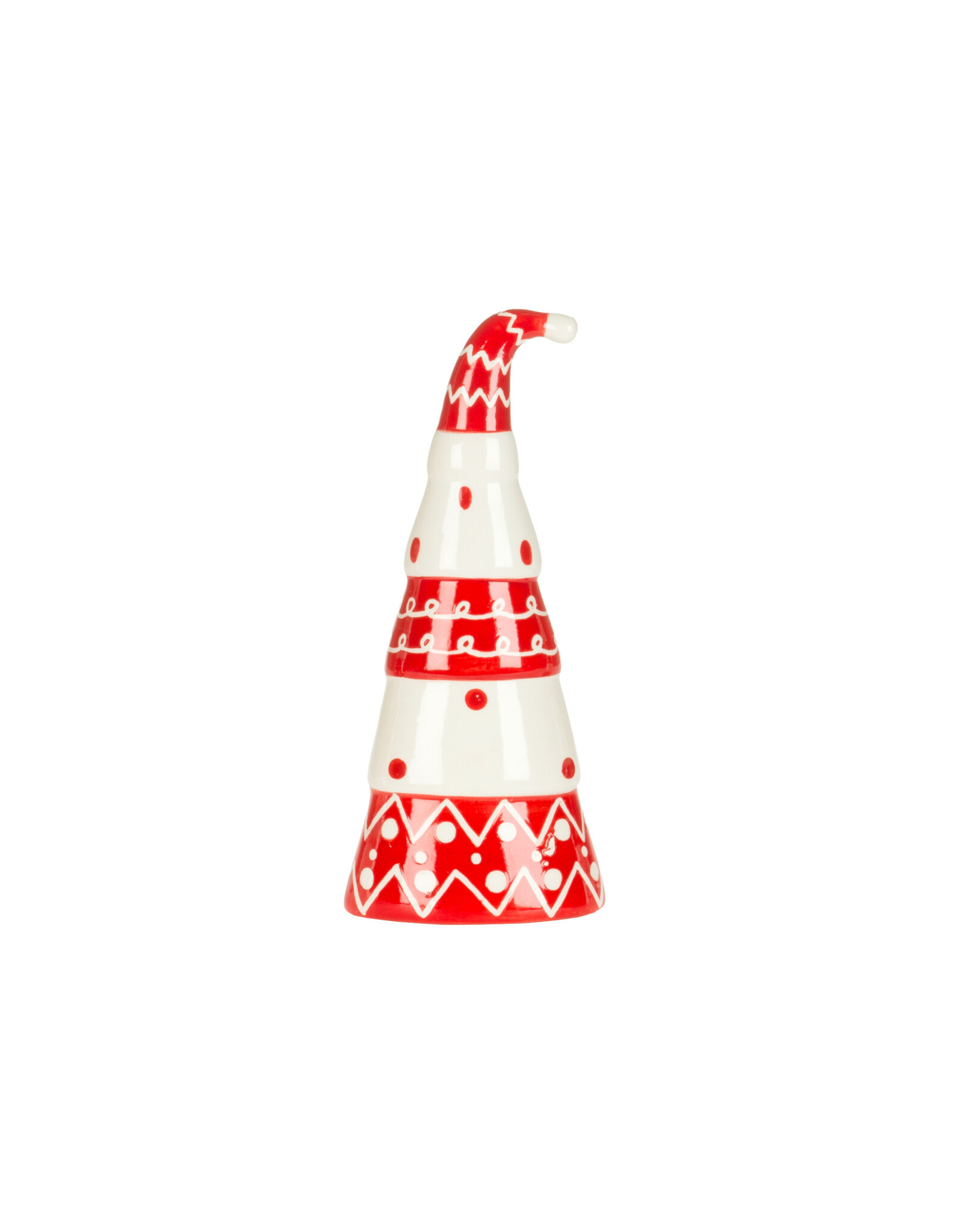 Red and White Ceramic Hat- large