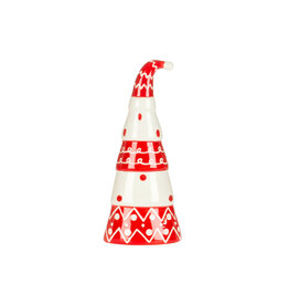 Red and White Ceramic Hat- large