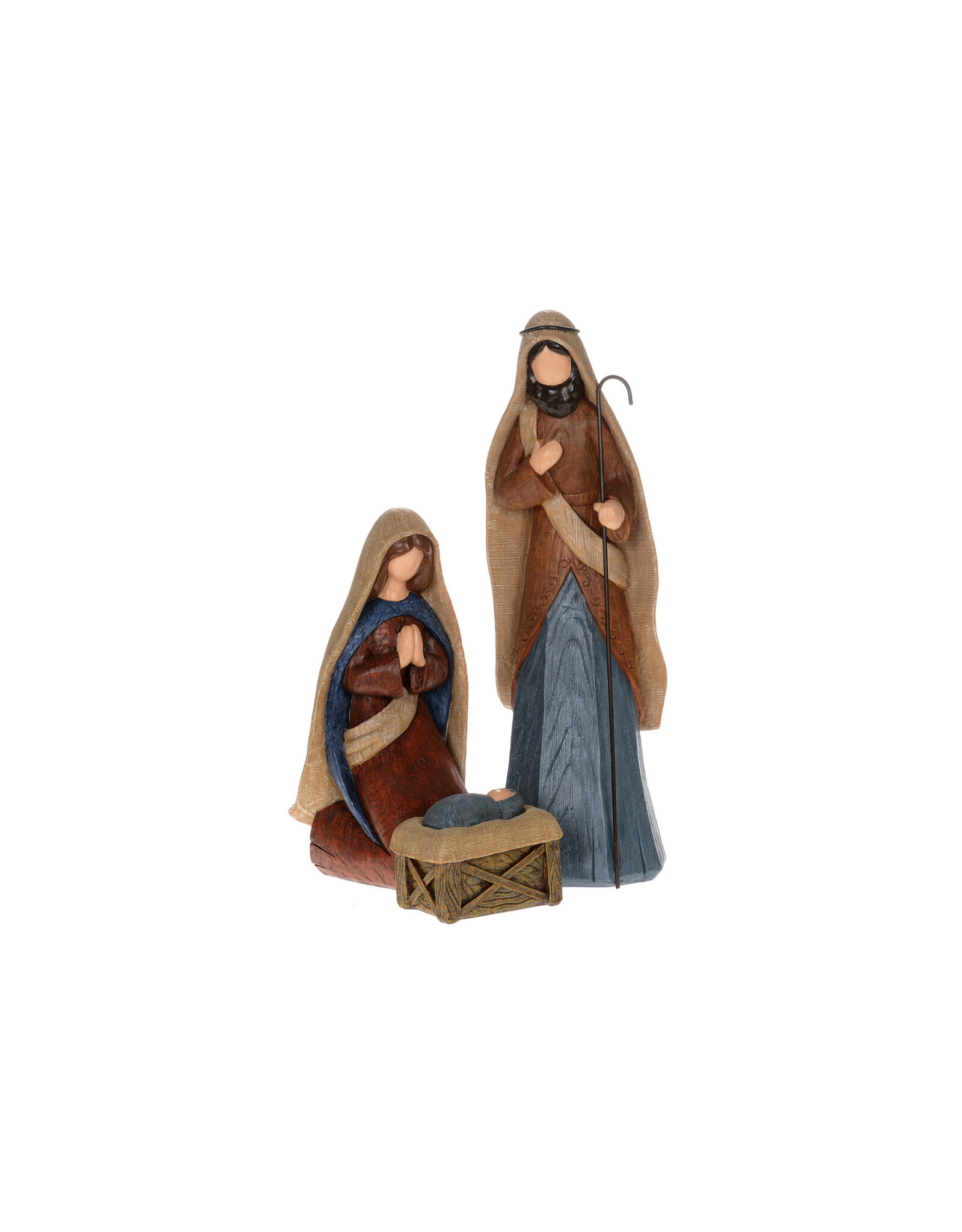 Brown and Blue Holy Family, set of 3 (BOX)