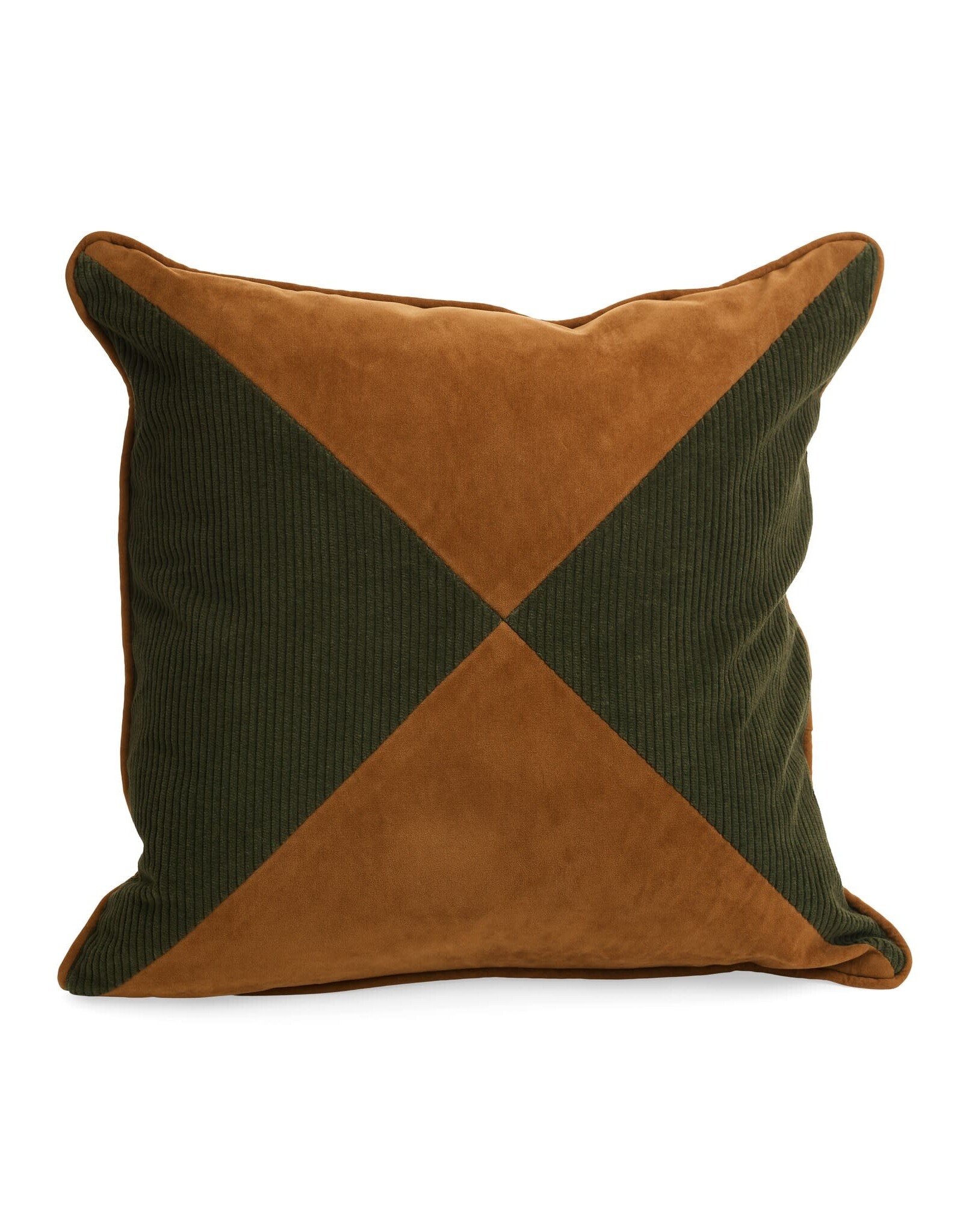 Brown & Green Diamond Cushion