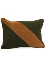 Green & Brown Diagonal Patterned Cushion