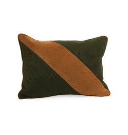 Green & Brown Diagonal Patterned Cushion