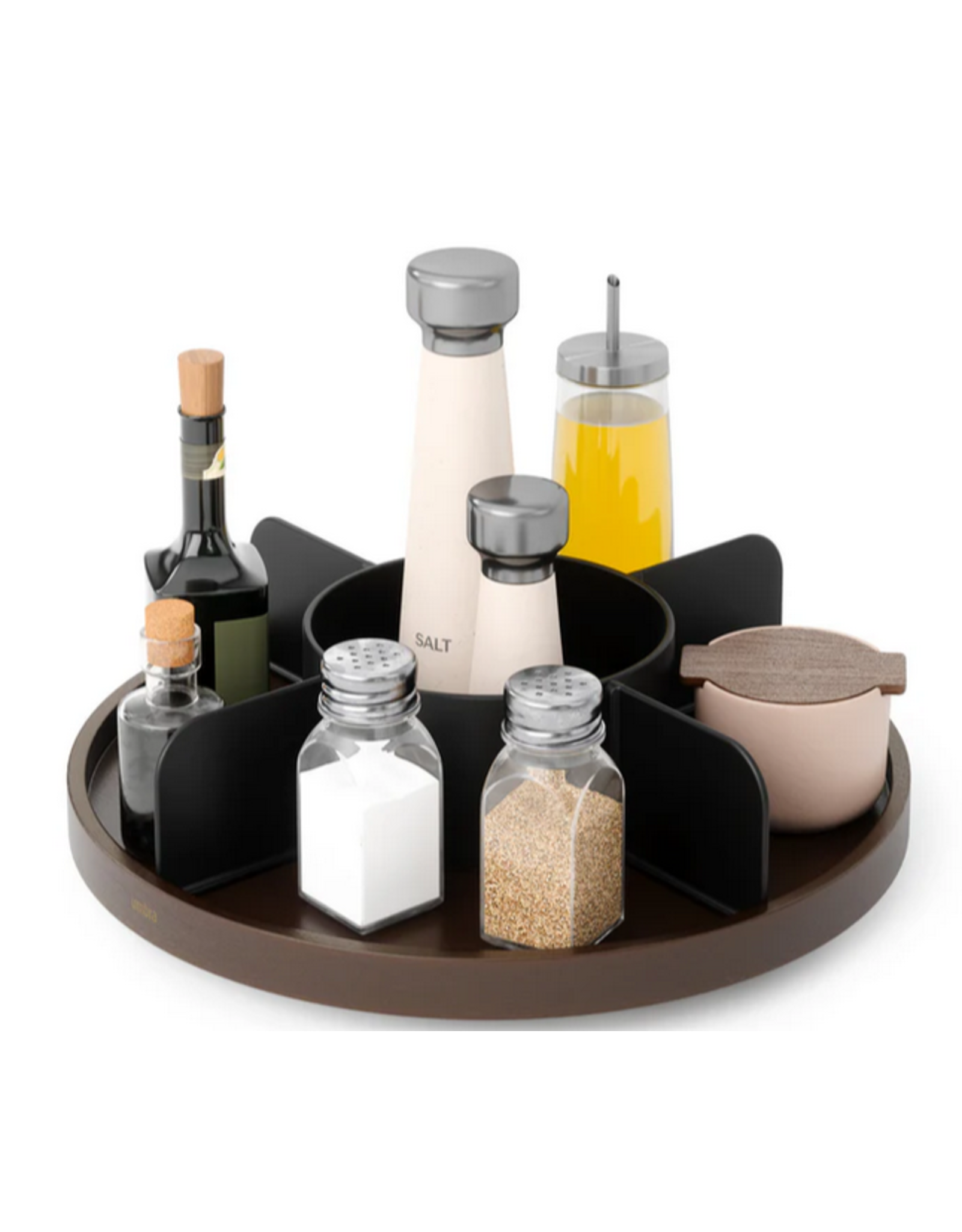 Bellwood Lazy Susan - Black/Walnut