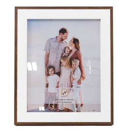 8X10 Photo Frame in Brown/White