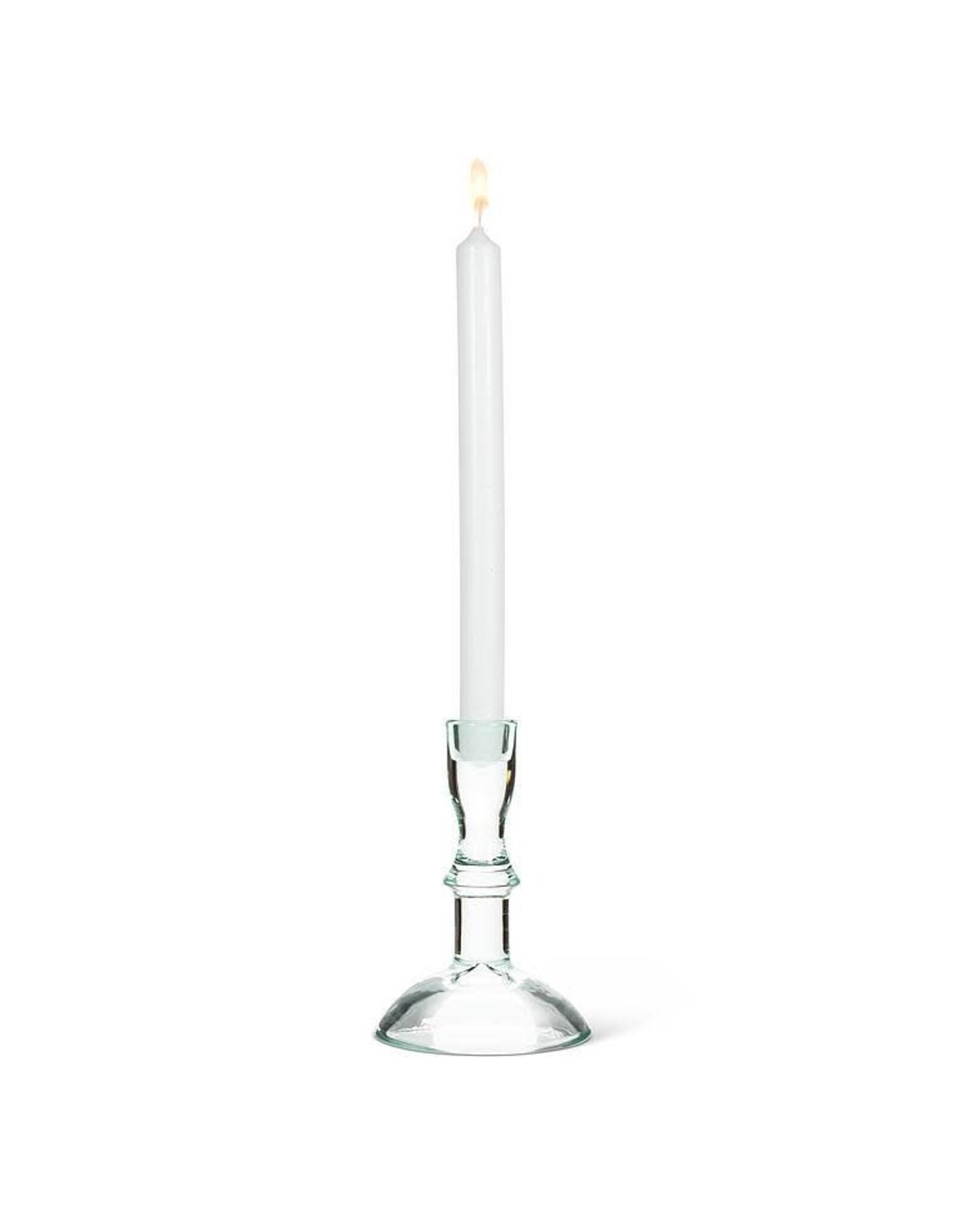 Green Glass Taper Candle Holder