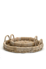 Rolled Rim Wicker Tray - small