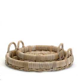 Rolled Rim Wicker Tray - small