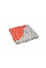 Square Wool Trivet - pink/grey