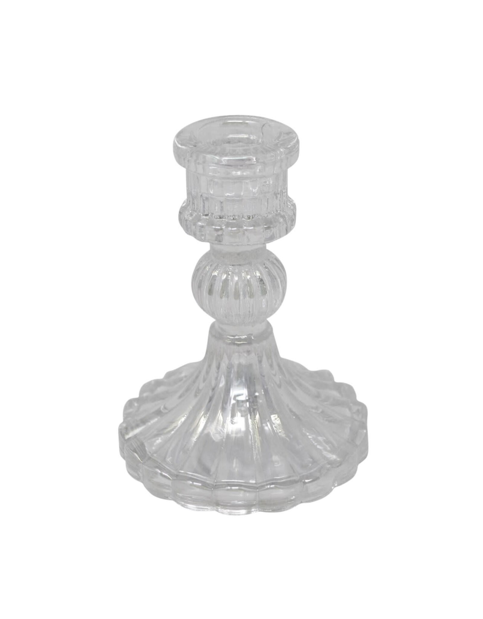 Clear Glass Candle Holder