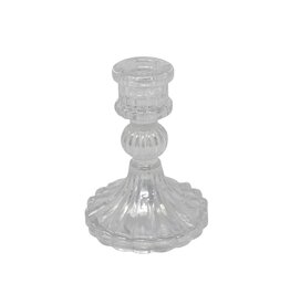 Clear Glass Candle Holder