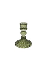 Green Glass Candle Holder