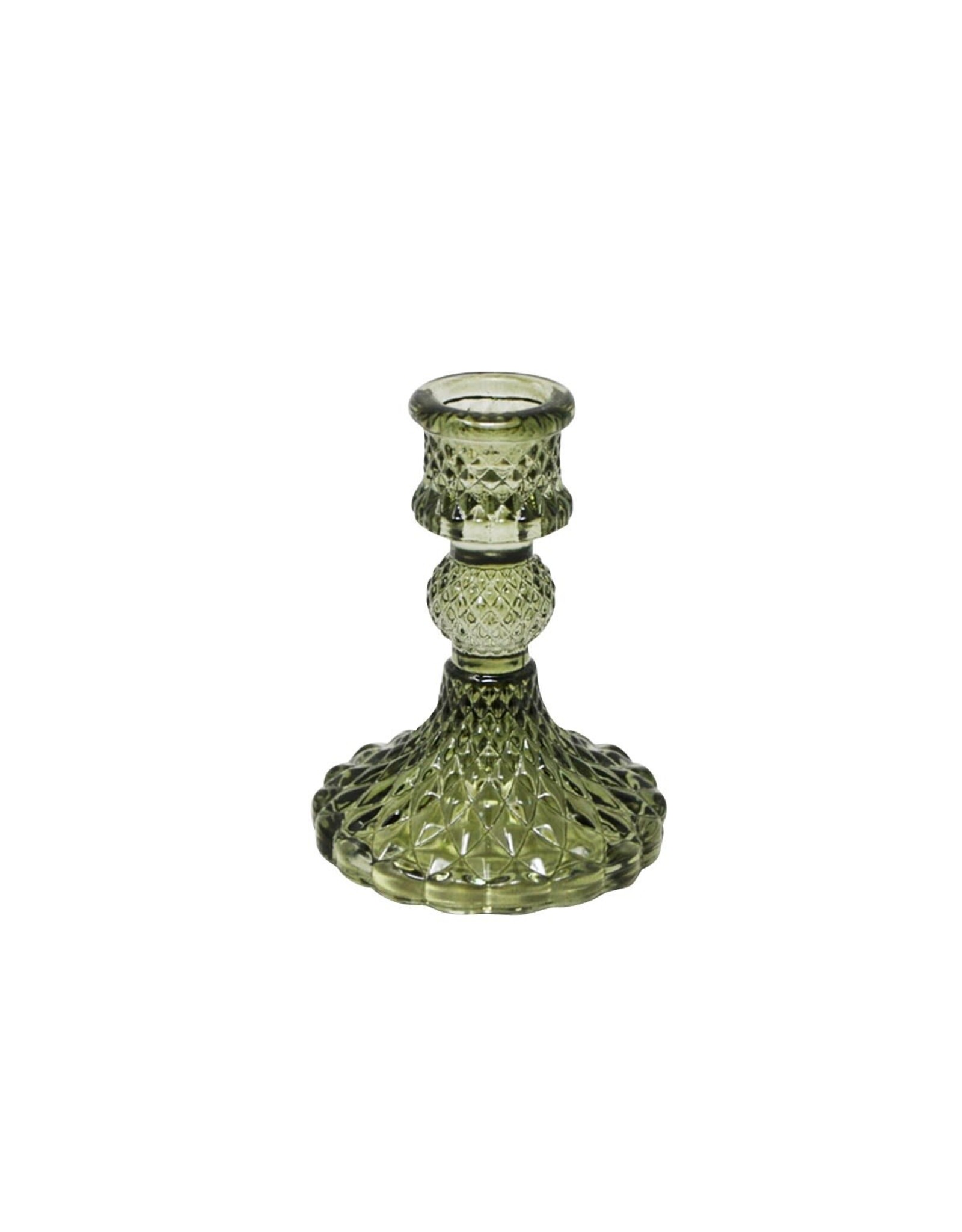 Green Glass Candle Holder