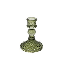 Green Glass Candle Holder