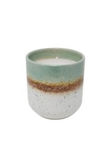 Green/Cream Ceramic Candle