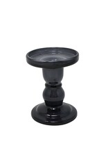 Black Glass Candle Holder