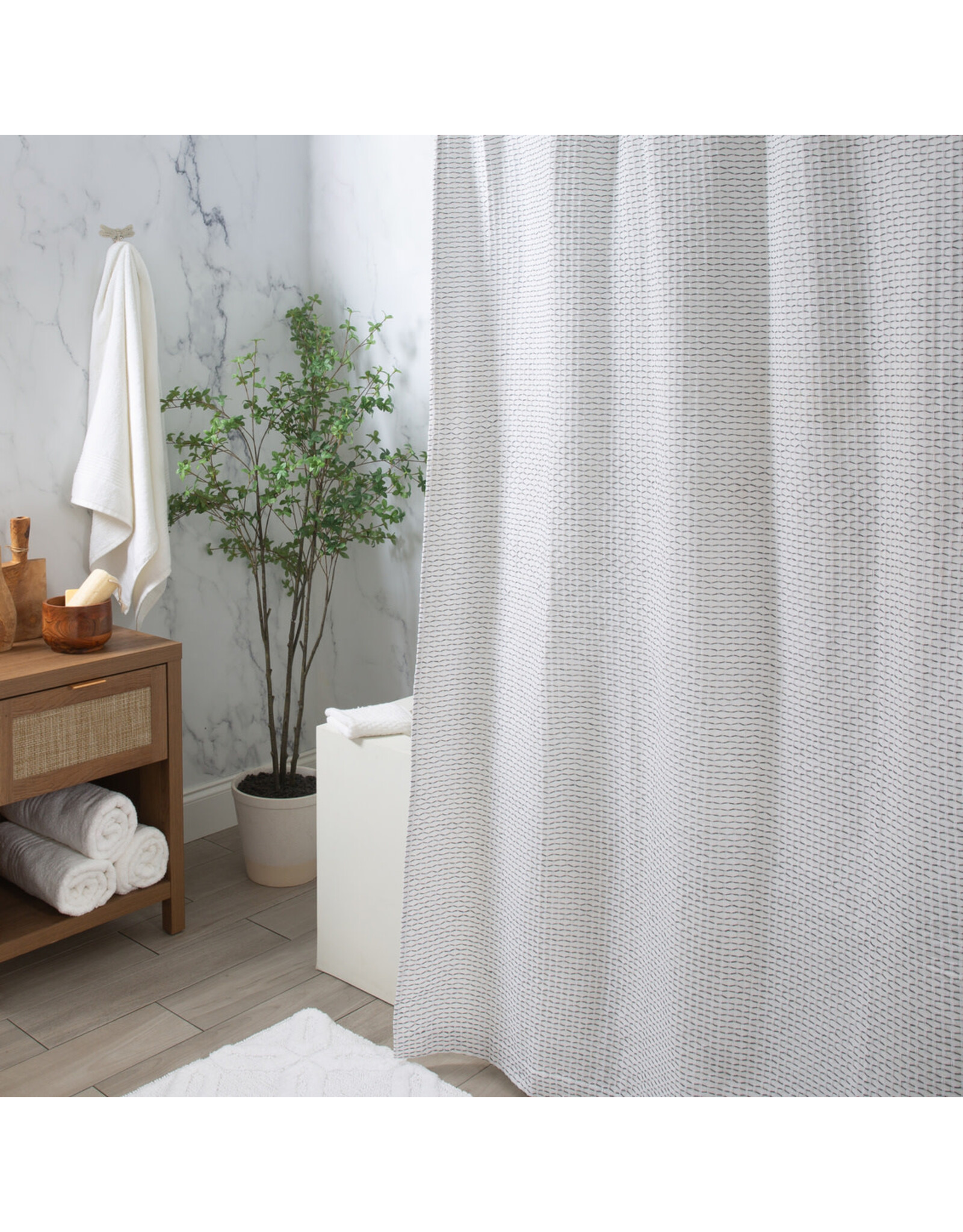 Honeycomb Shower Curtain - grey
