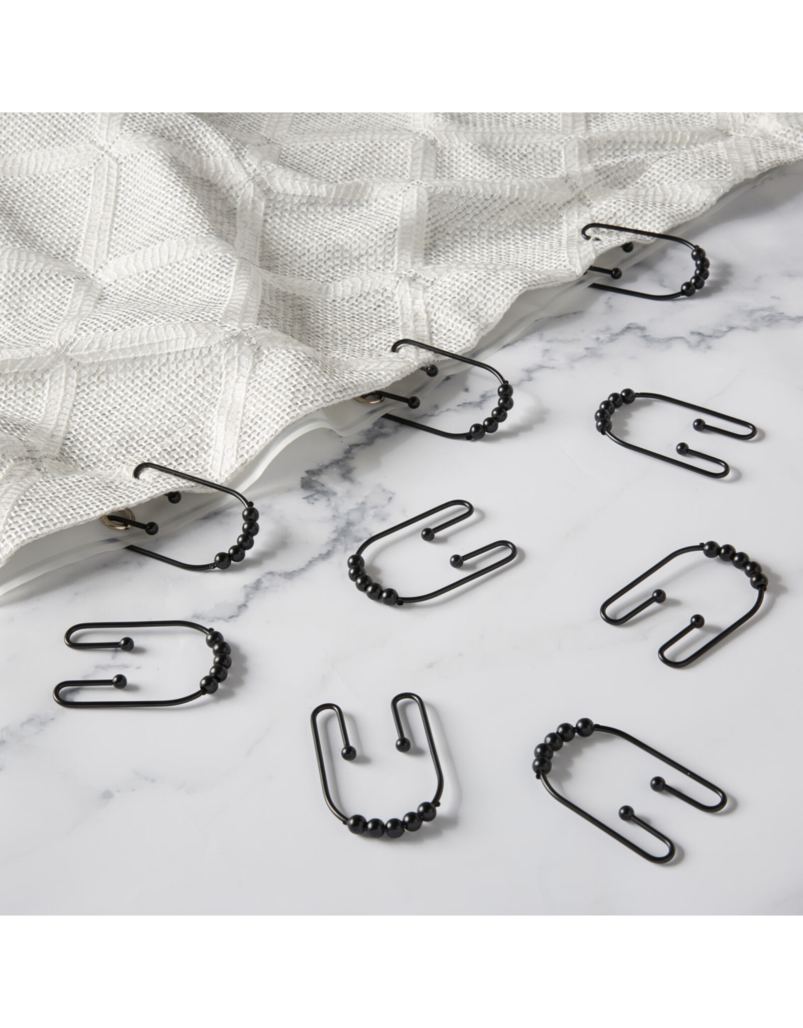 Clyde Shower Curtain Hooks - black
