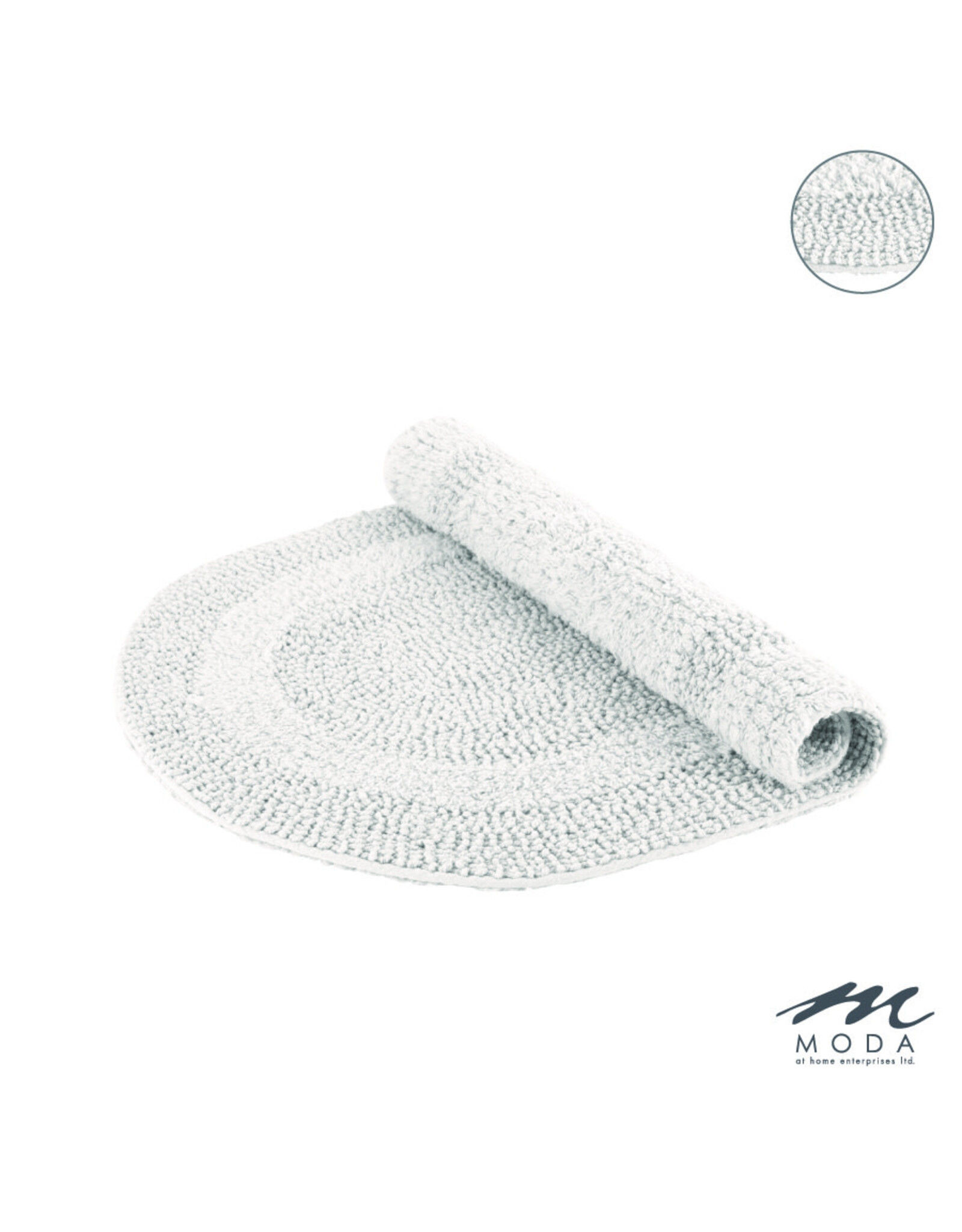 Serene Reversible Oval Bath Mat - white