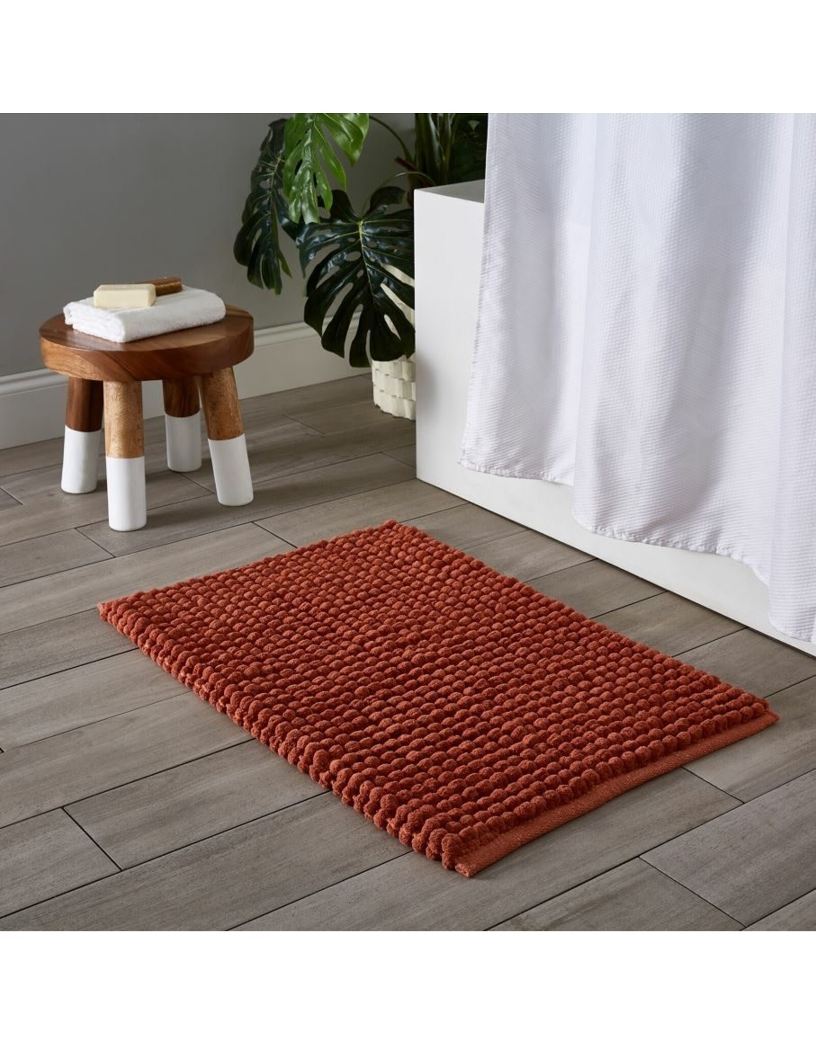Chunky Puff Bath Mat - terracotta