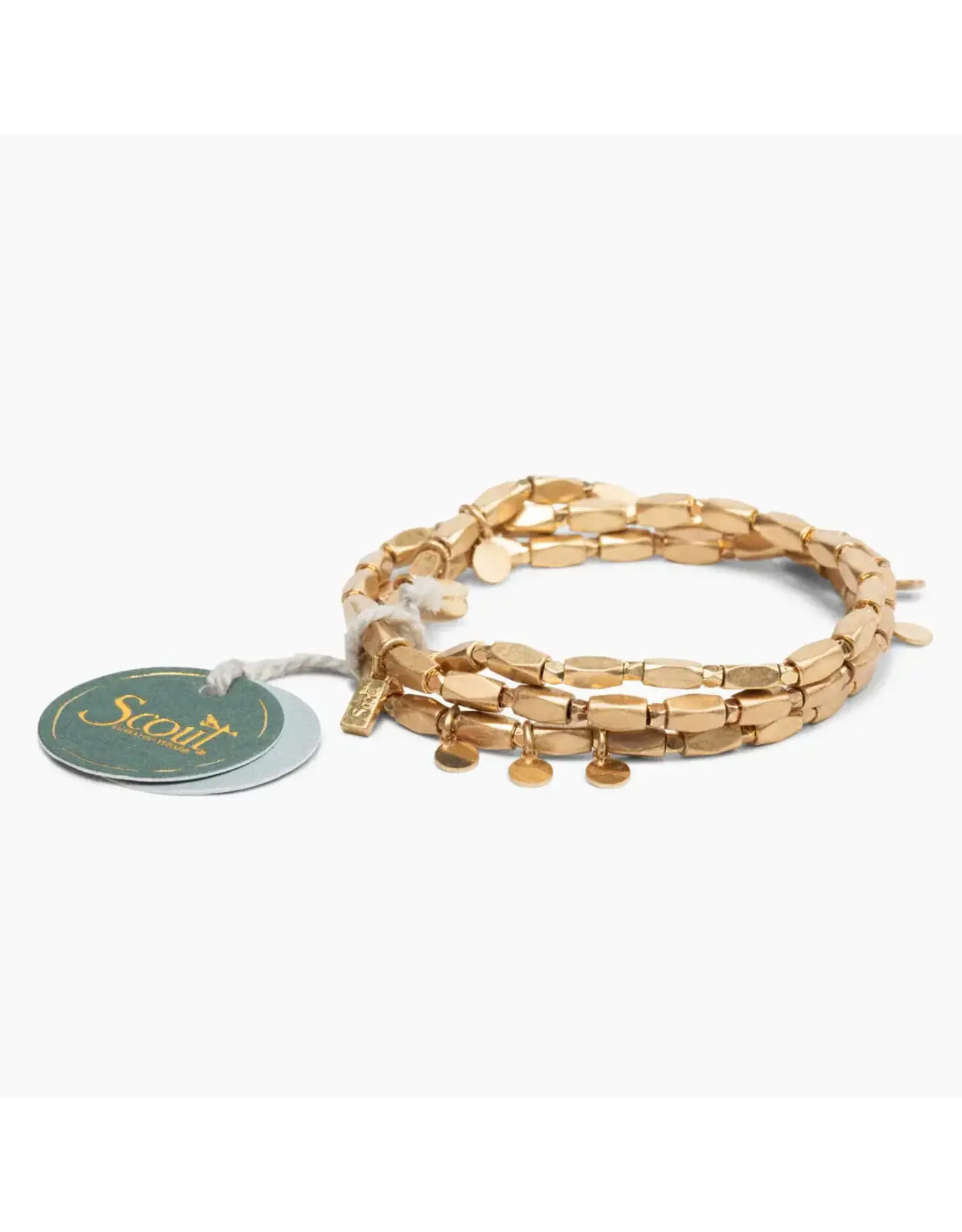 Metal Wrap Bracelet - Disc, Gold
